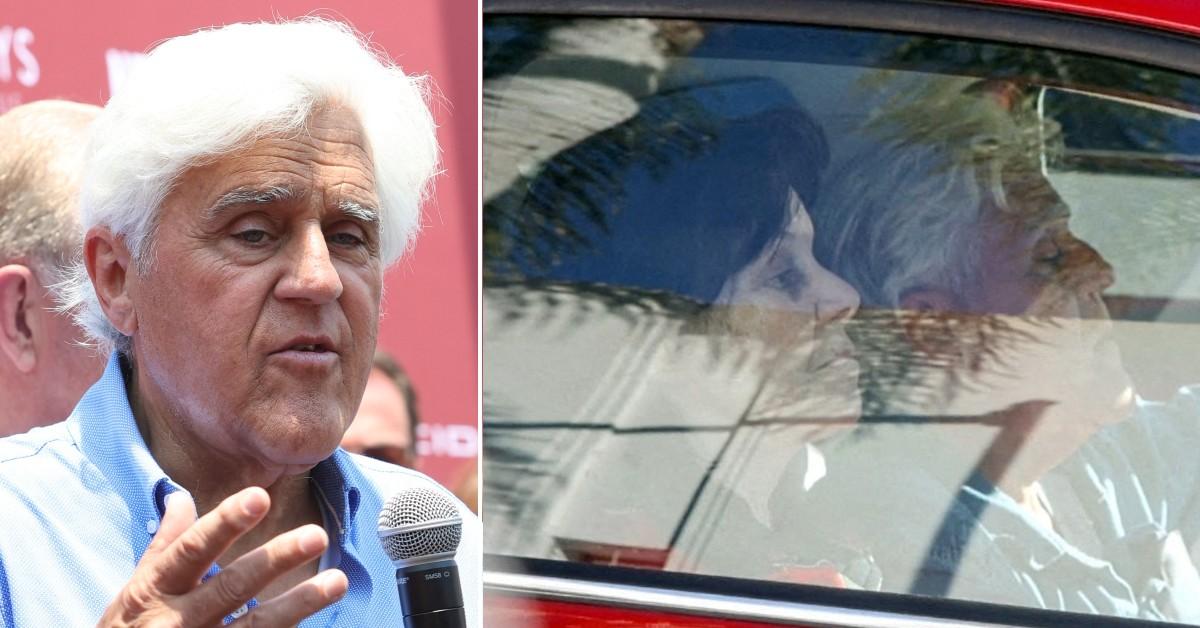 Split photo of Jay Leno and his wife Mavis.