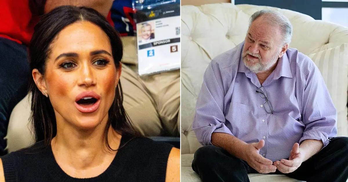 Split photo of Meghan Markle and Thomas Markle