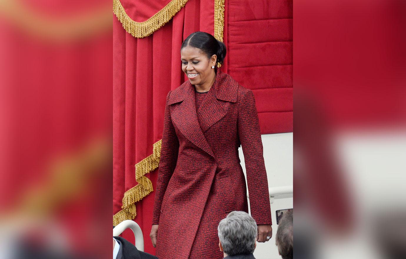 Michelle in red coat