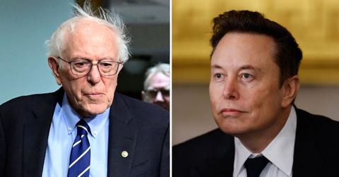 Composite photo of Bernie Sanders and Elon Musk
