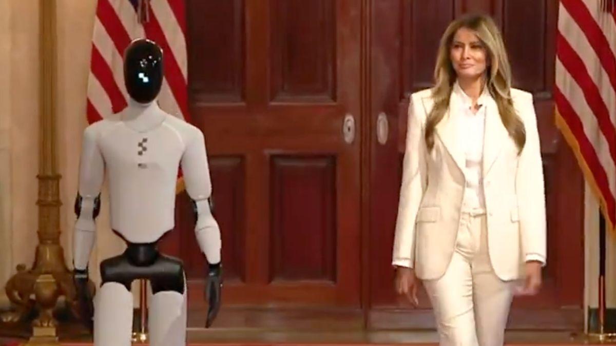photo of melania trump with a humanoid robot