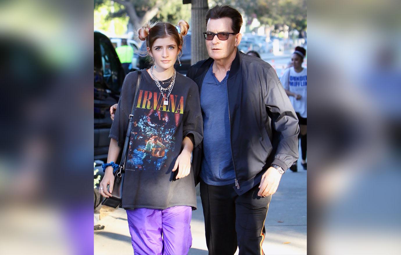 charlie sheen denise richards daughter sami parties las vegas abusive household claims ok