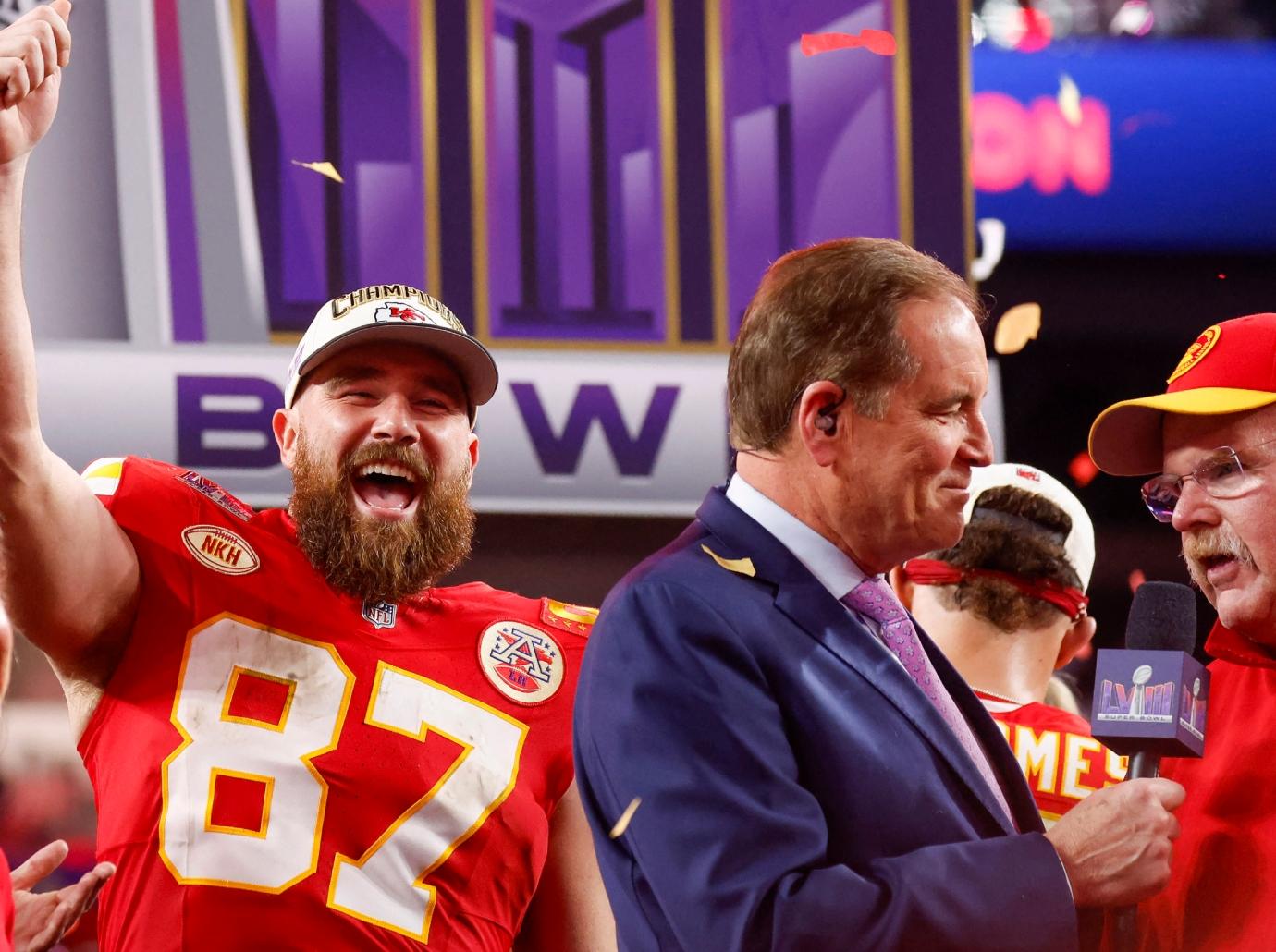 tom brady travis kelce andy reid super bowl