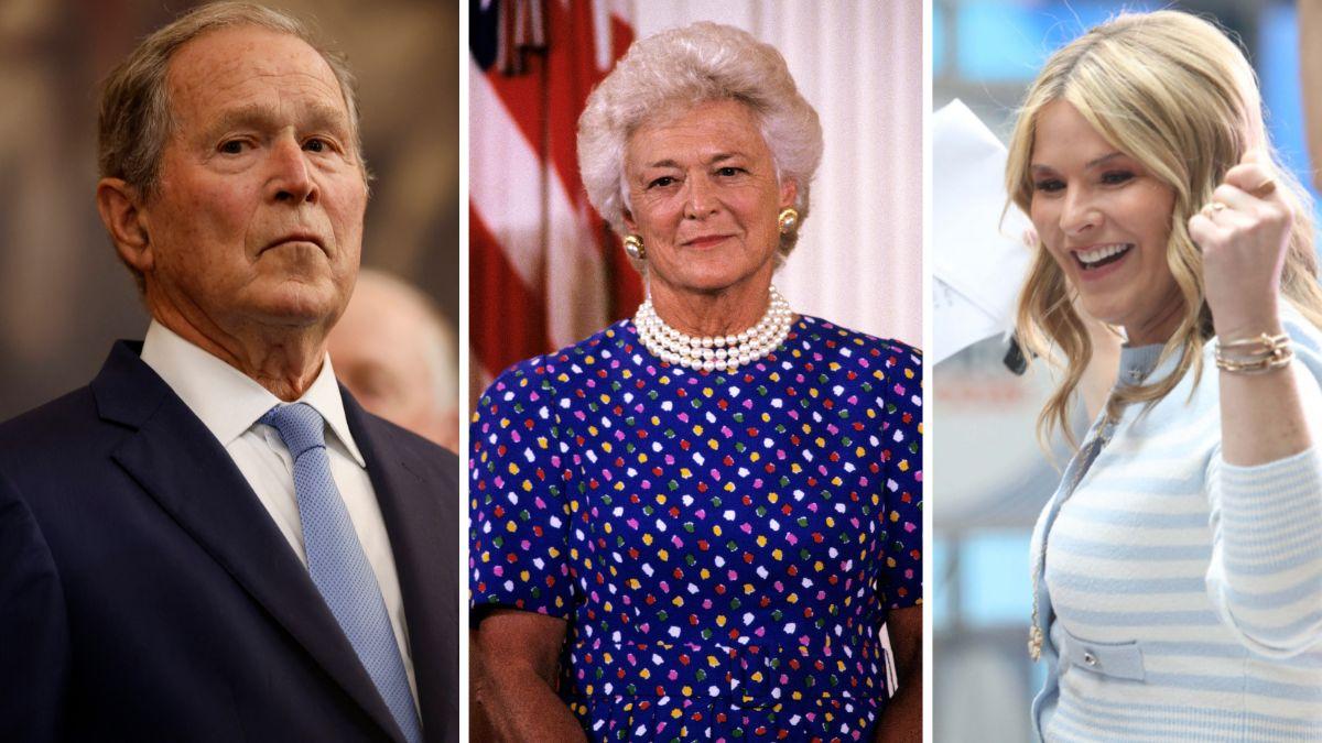 Jenna Bush Hage,Barbara Bush,George W. Bush. 