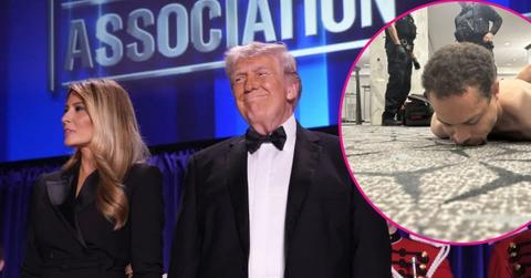 image of Donald and Melania trump and inset of suspect