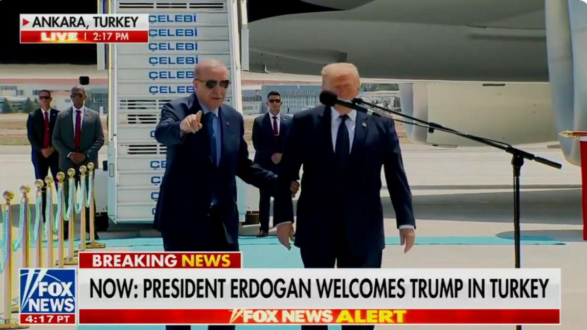 Photo of The Turkish president held onto Donald Trump for several seconds.