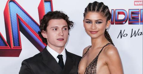 split image of zendaya and tom holland