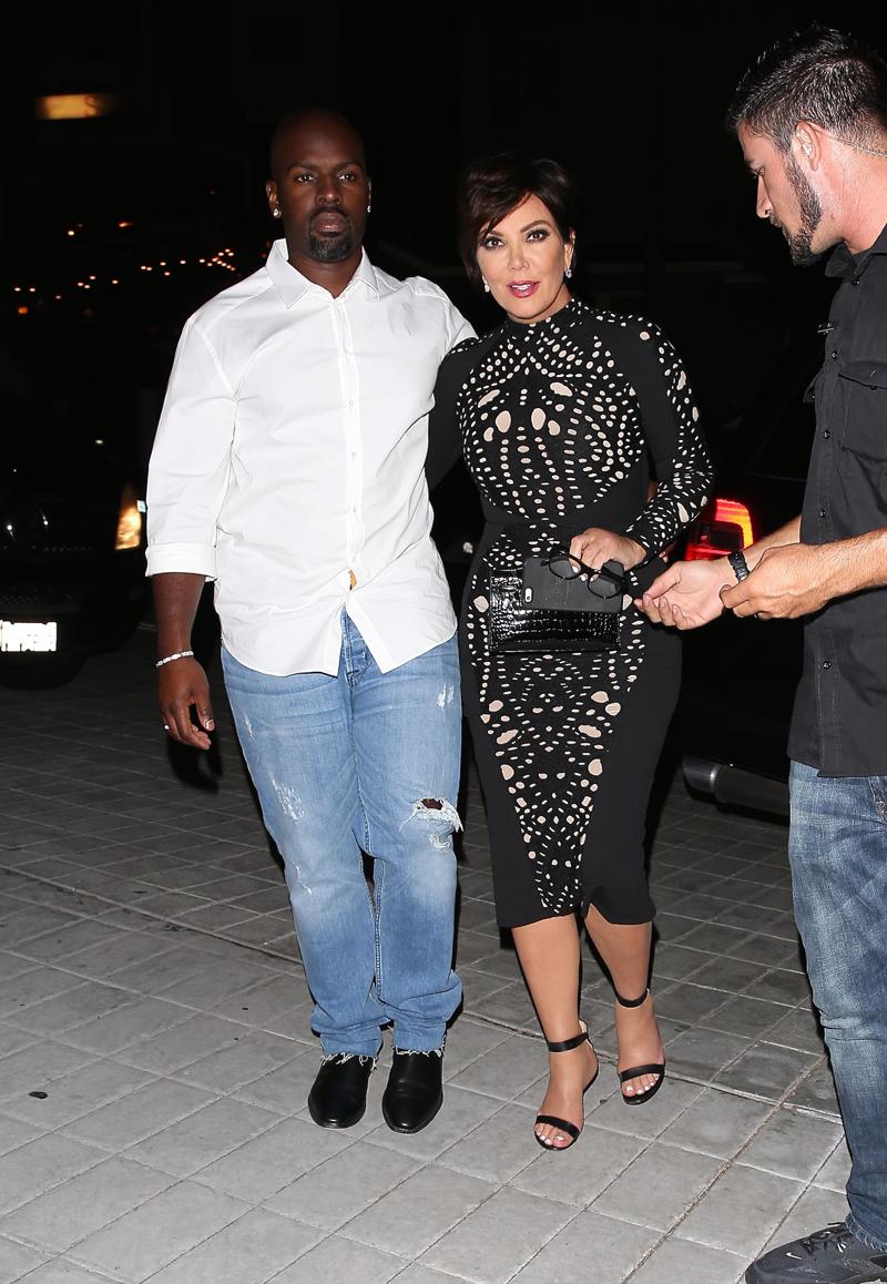 Kris Jenner stays close to Corey Gamble leaving her Mom&#8217;s Birthday Party