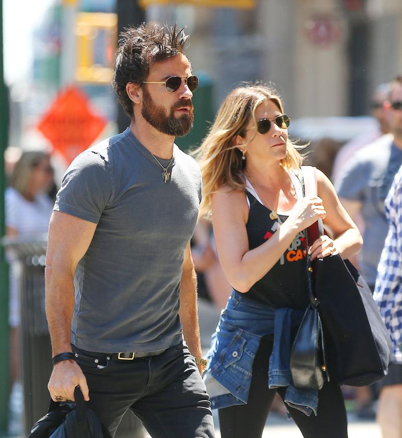 Jennifer Aniston and Justin Theroux out and about together in New York