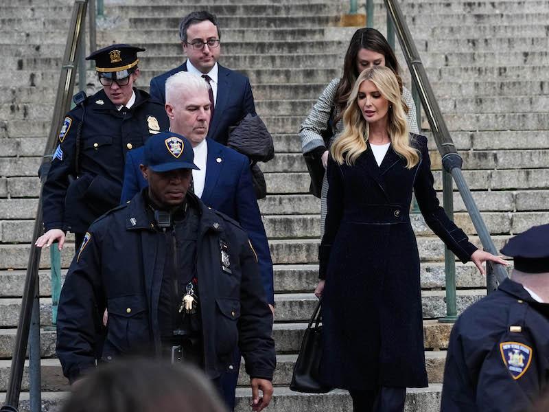 Photo of Ivanka Trump walking out of court.