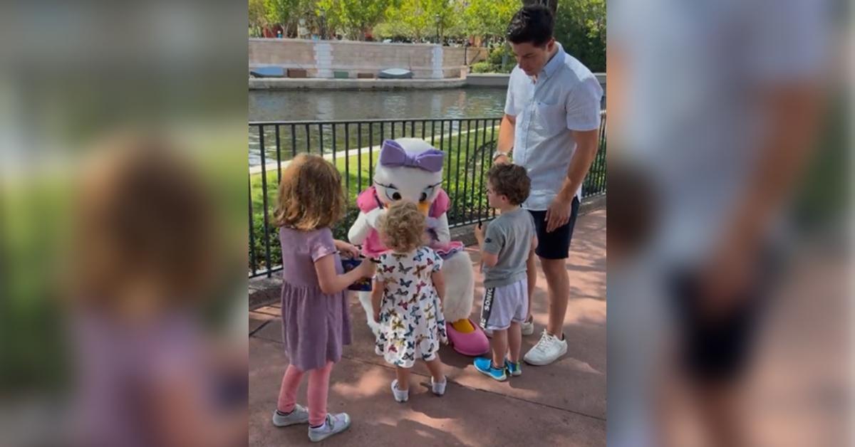 Image of David Henrie brought his three kids to Disney World at the beginning of August.