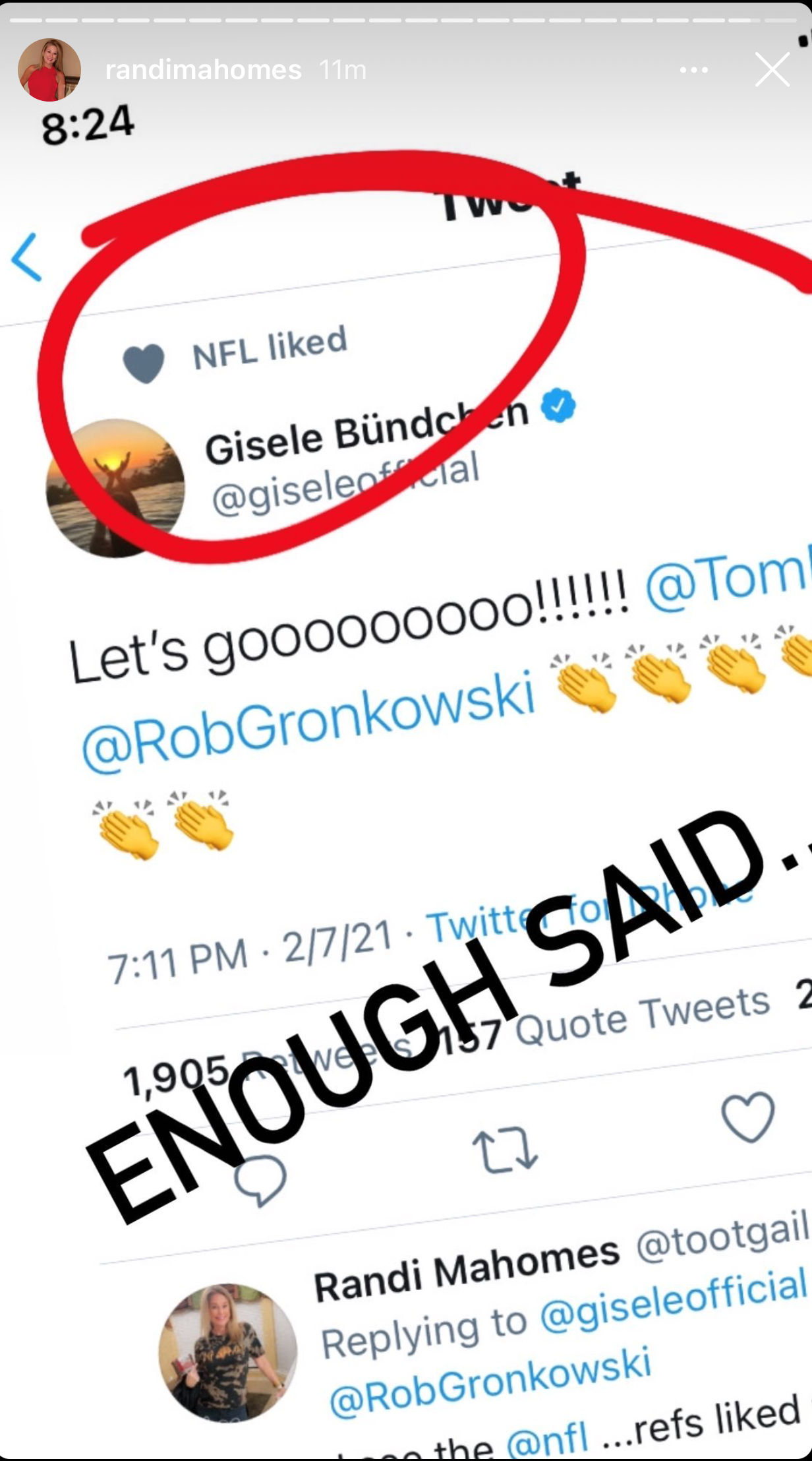 Patrick Mahomes' Mom Tweeted at Gisele Bundchen During 2021 Super