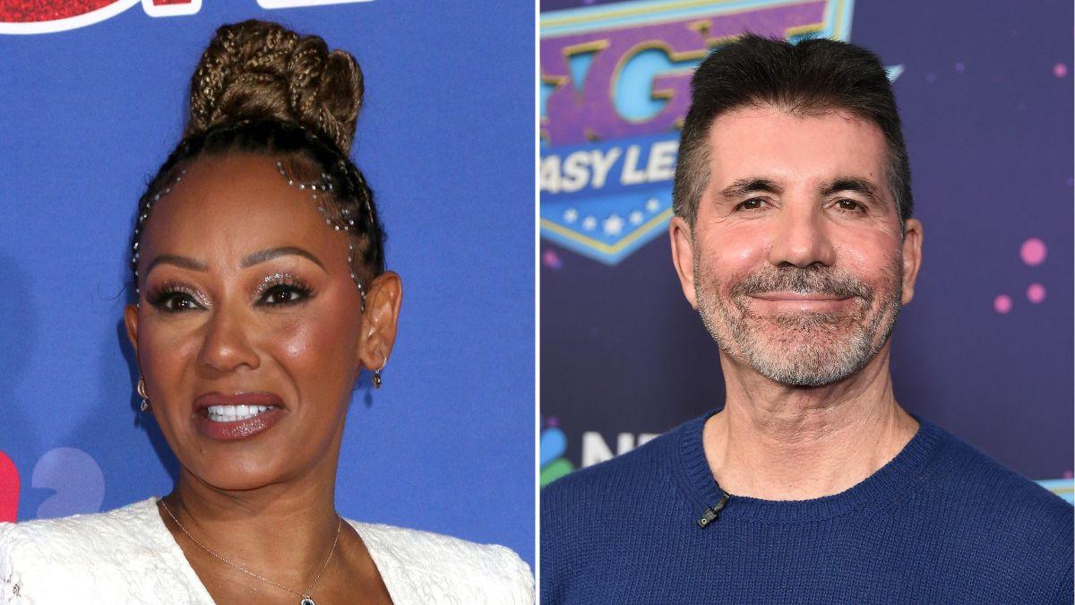 Photo of Melanie 'Mel B' Brown; photo of Simon Cowell