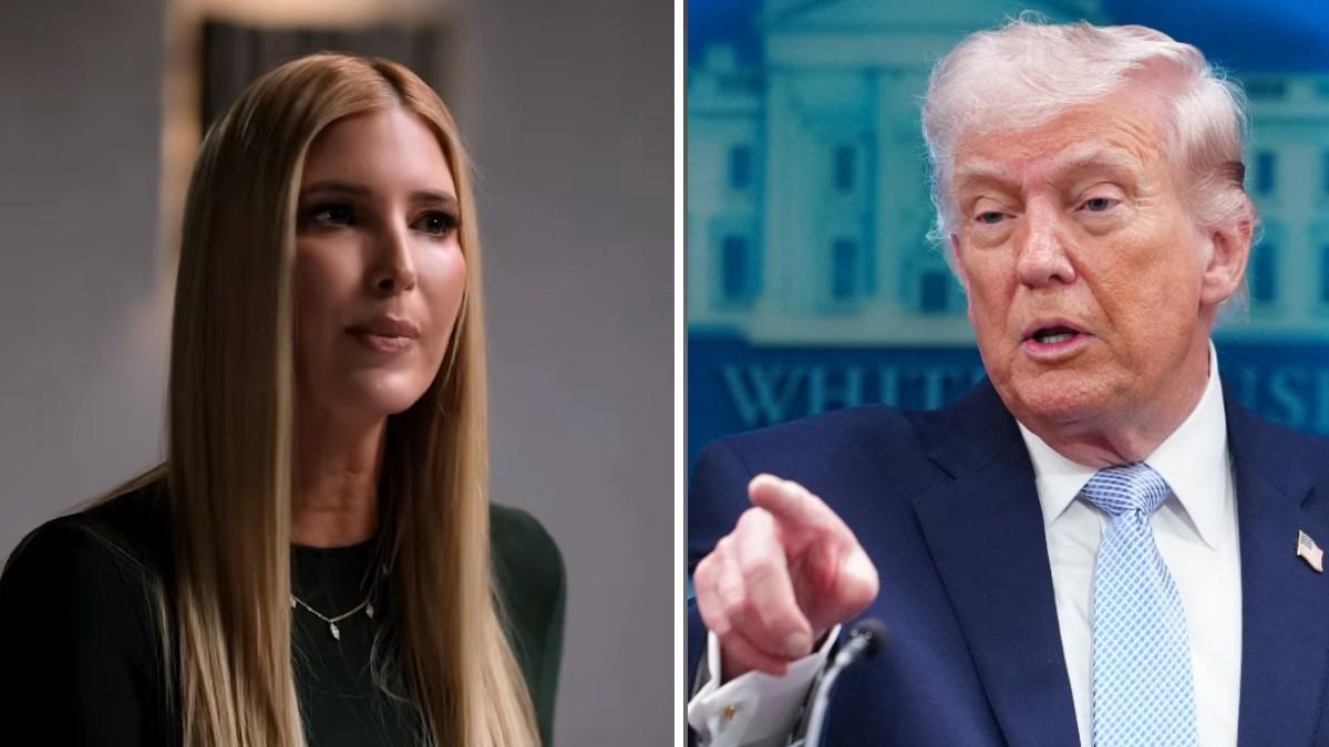 split of Ivanka and Donald Trump.