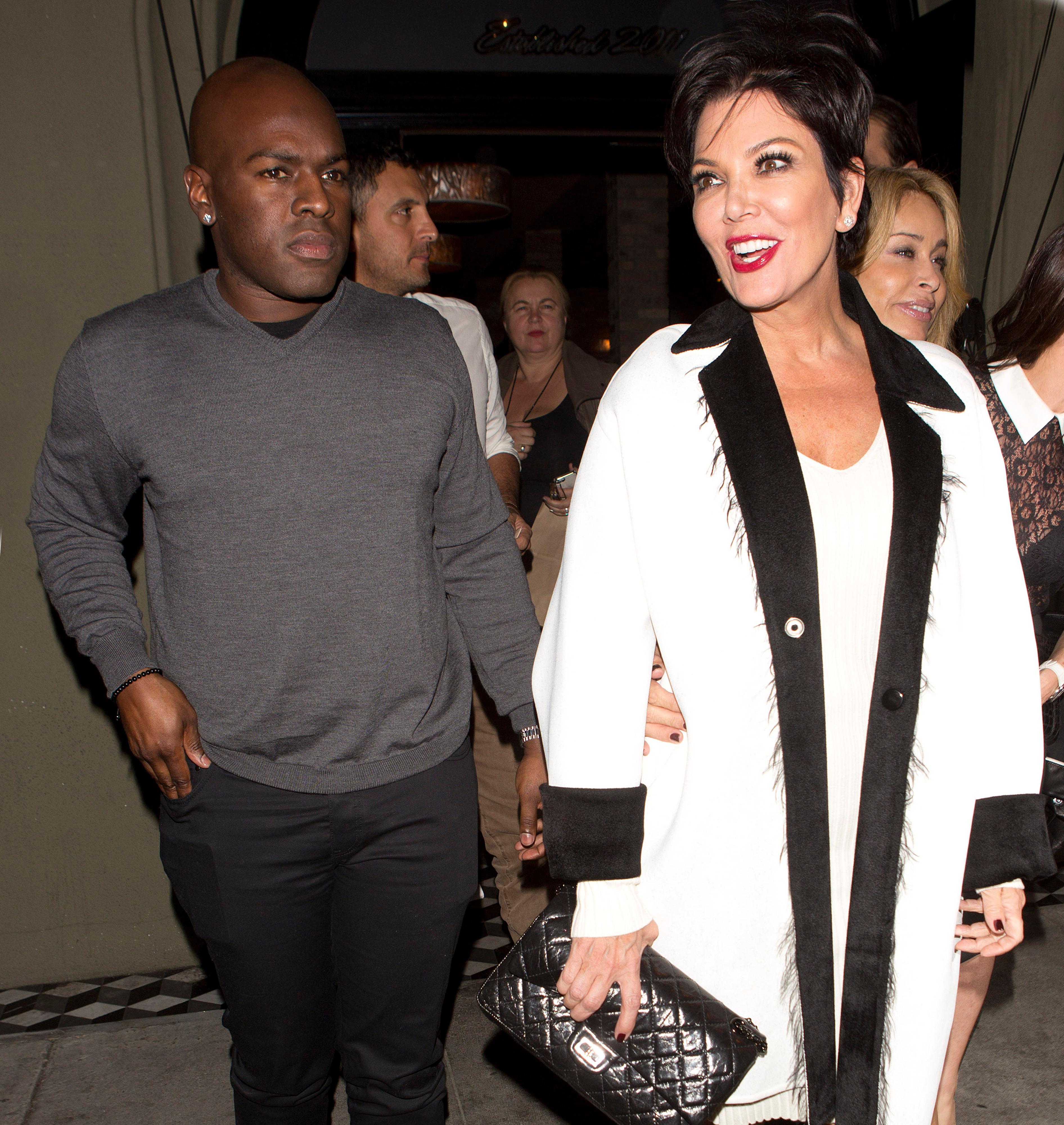 Kris Jenner steps out with her new boyfriend Corey Gamble and Kyle Richards at Craigs Restaurant in West Hollywood, CA