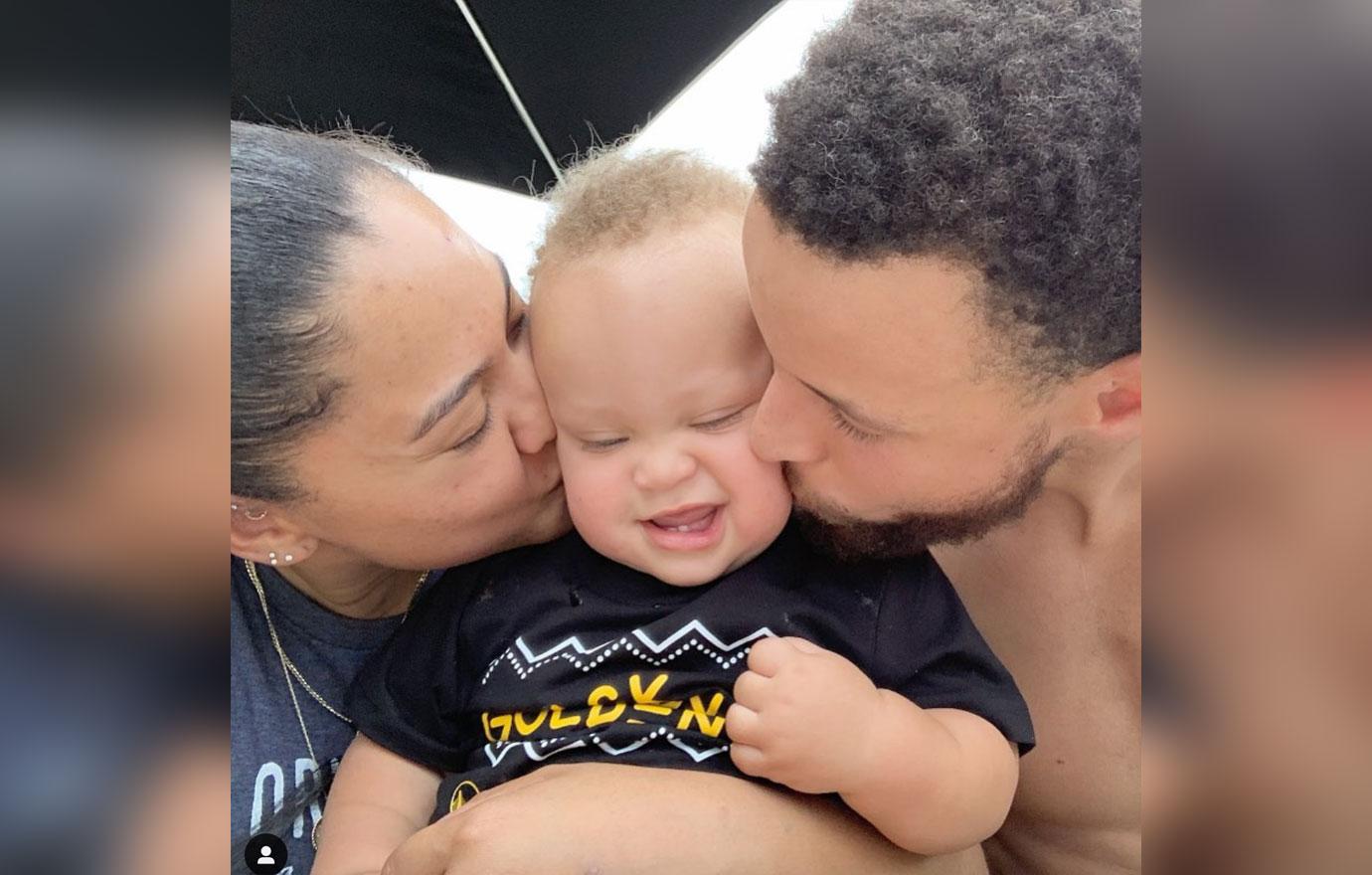 Ayesha And Steph Curry Kiss Son Canon Birthday