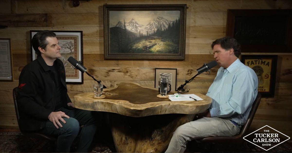 image of Tucker Carlson and Matt Gaetz had an uncomfortable on-air moment in 2021.