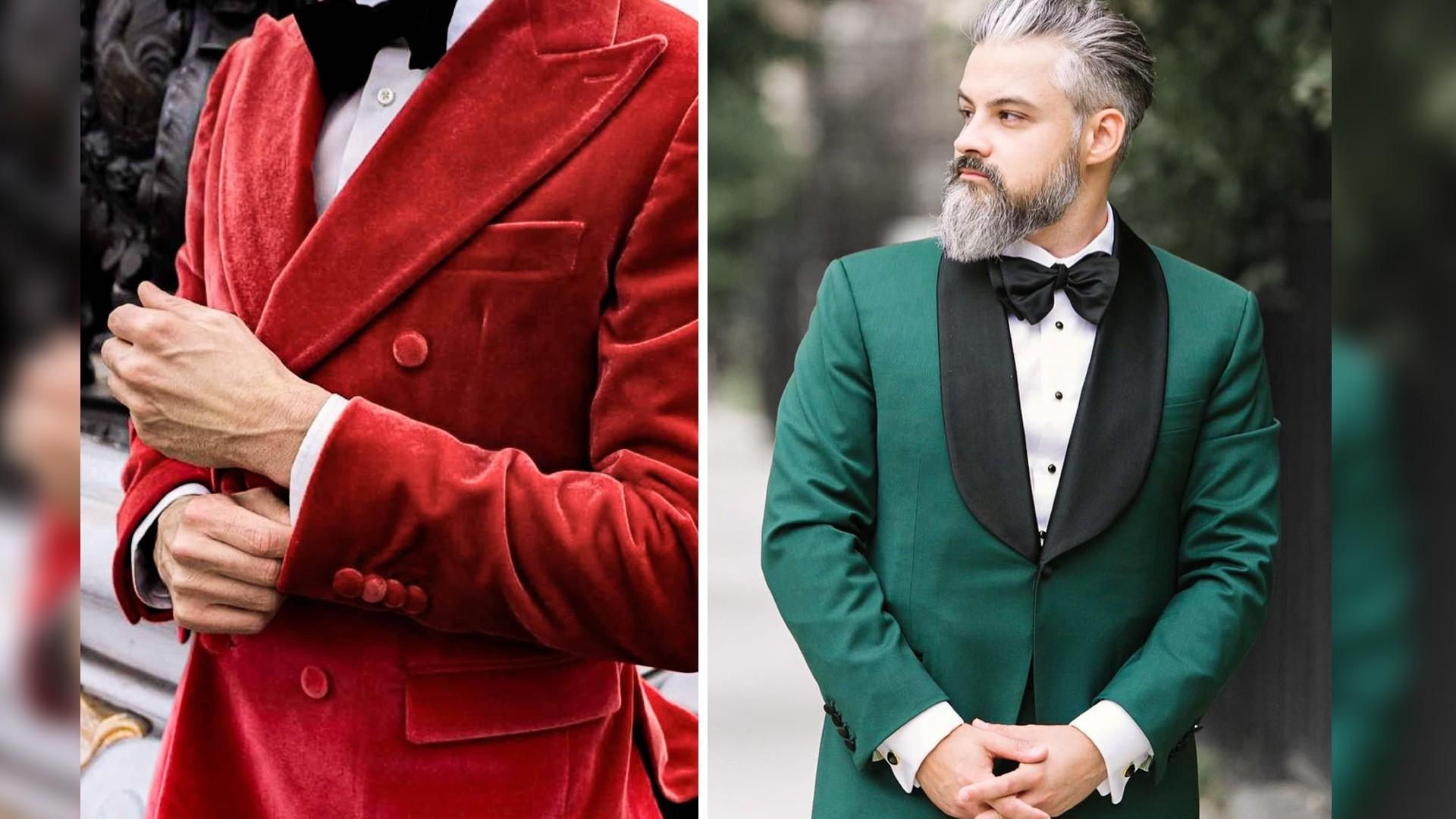 alan david custom red green suits