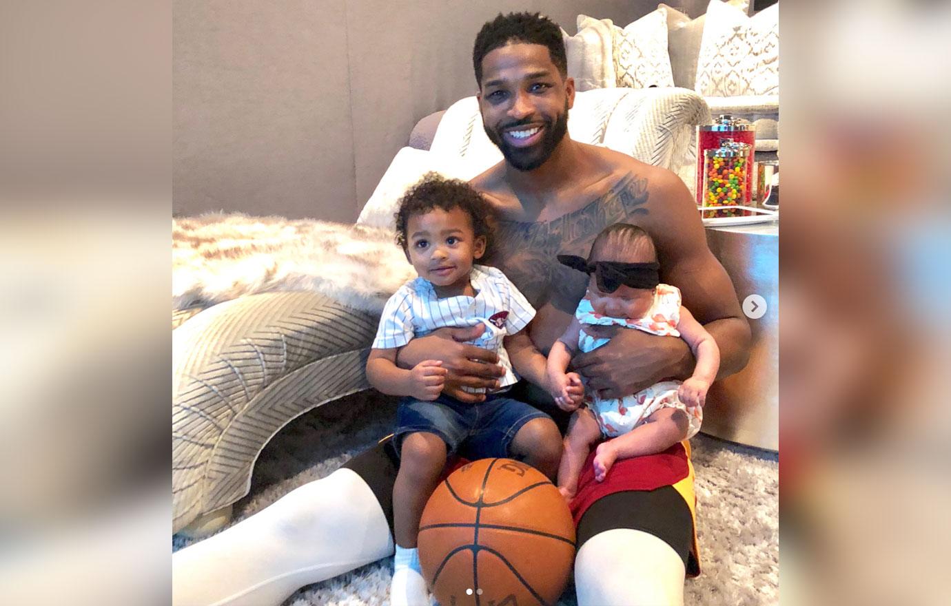 Tristan Thompson Hangs With His Children