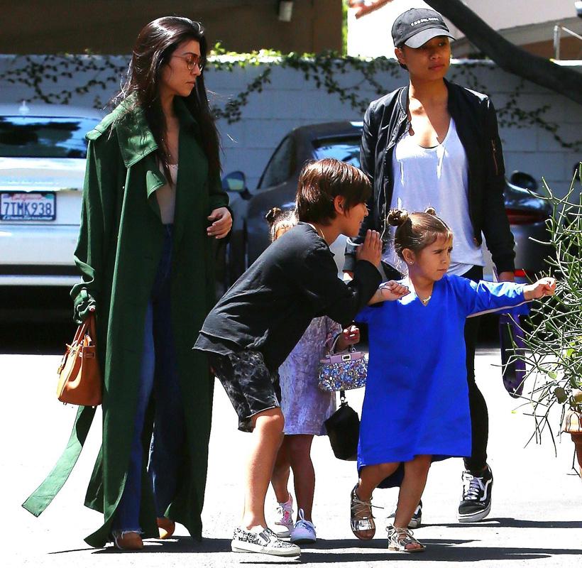 Kourtney Kardashian takes her kids and North West out to lunch in L.A