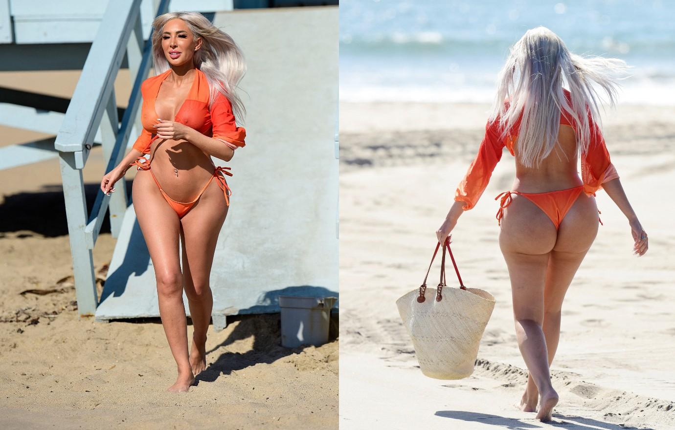Photo of Farrah Abraham turned heads in a neon orange bikini.