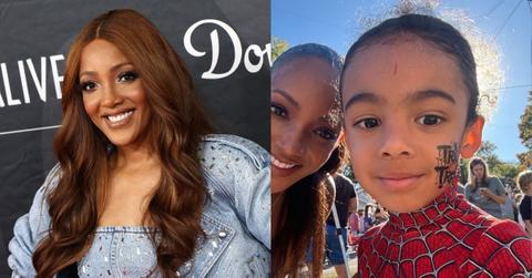 Composite photos of Mickey Guyton and her son Grayson