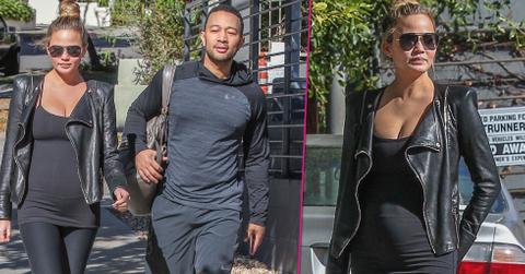 Chrissy Teigen Baby Bump Flaunts Gym Date