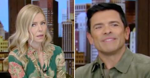 Split photo of Kelly Ripa and Mark Consuelos.