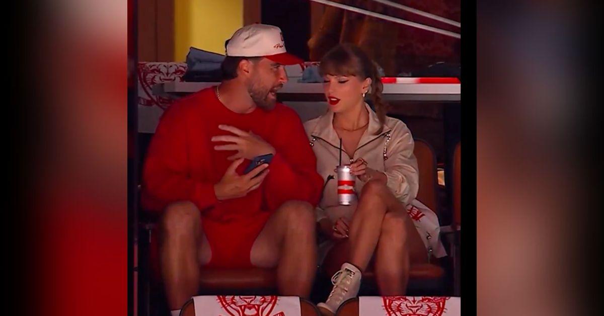 travis kelce shorts showed too much hockey game taylor swift photos