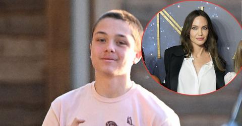 image of Angelina Jolie's son Knox sported a new hairdo.