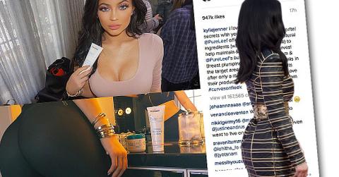 Kylie jenner promotes natural butt enahancing product