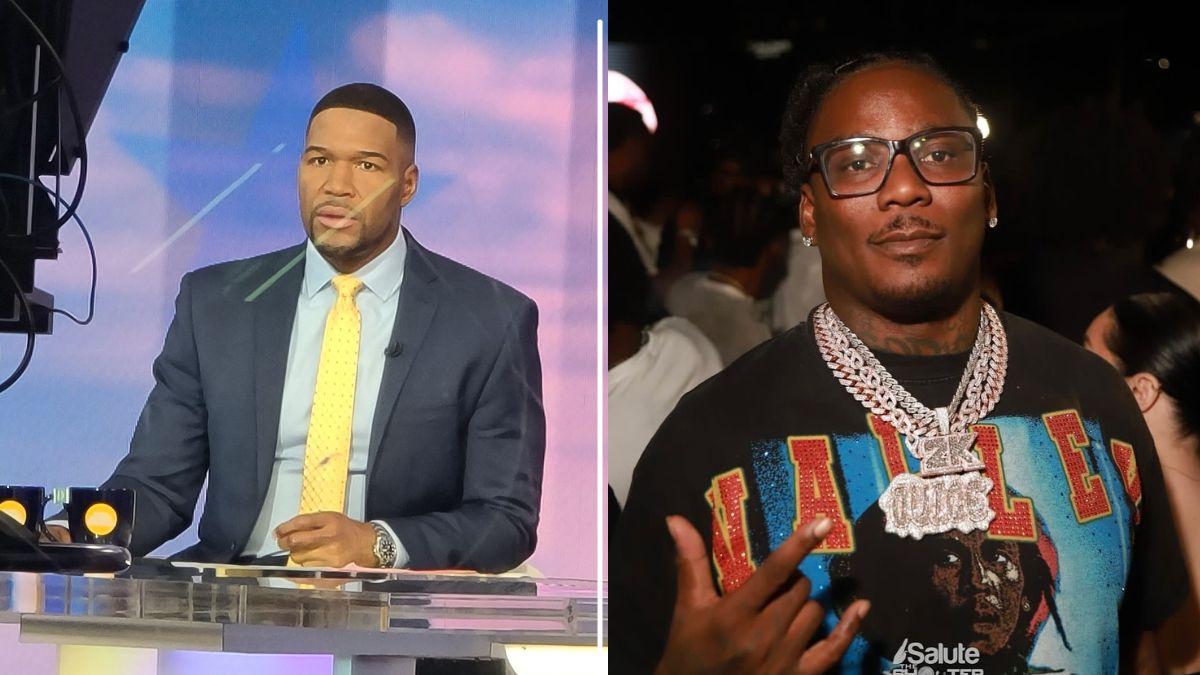 Split photo of Michael Strahan and Chris Johnson