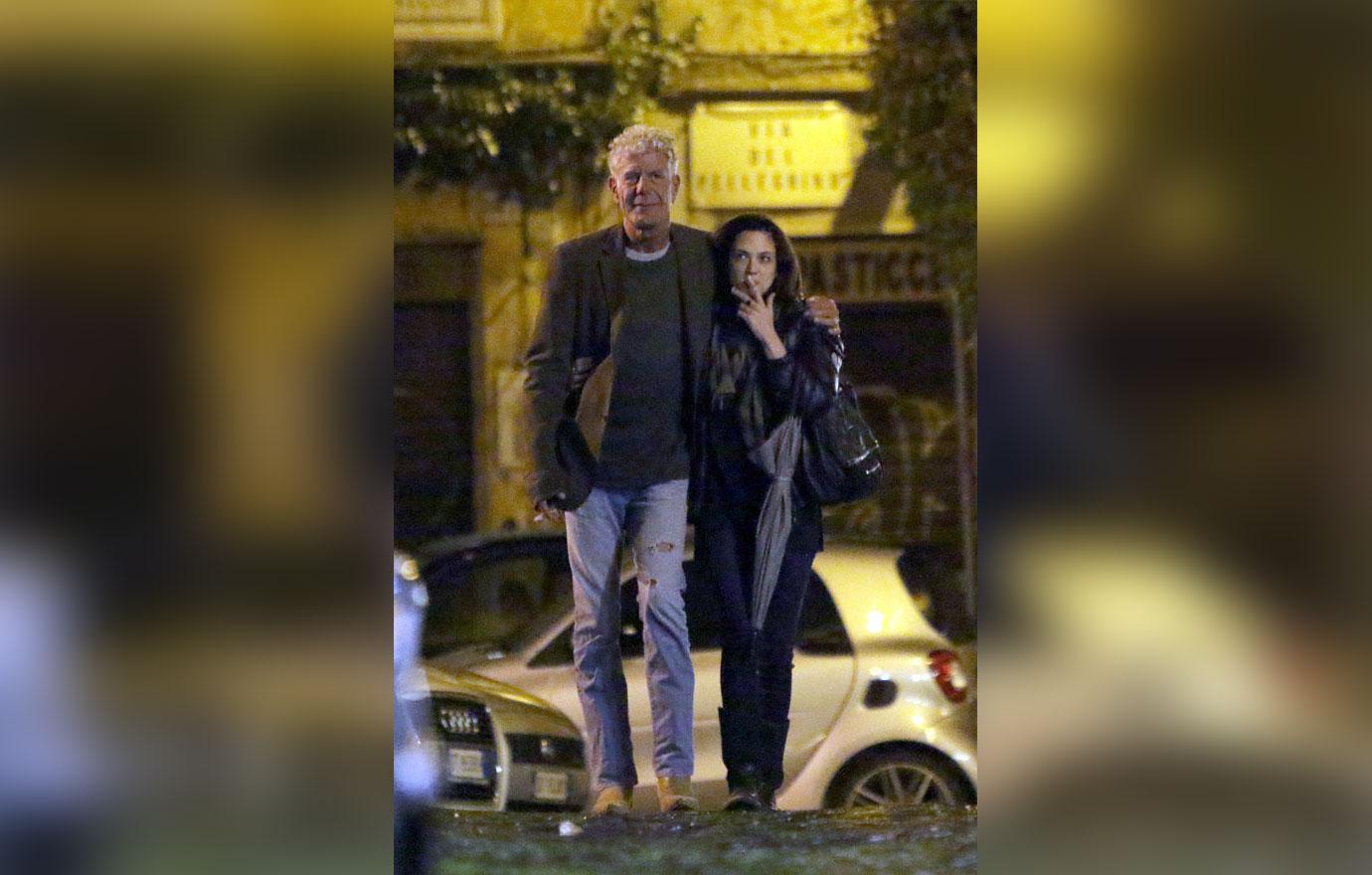 EXCLUSIVE: Chef Anthony Bourdain and Asia Argento spotted kissing passionately in Rome