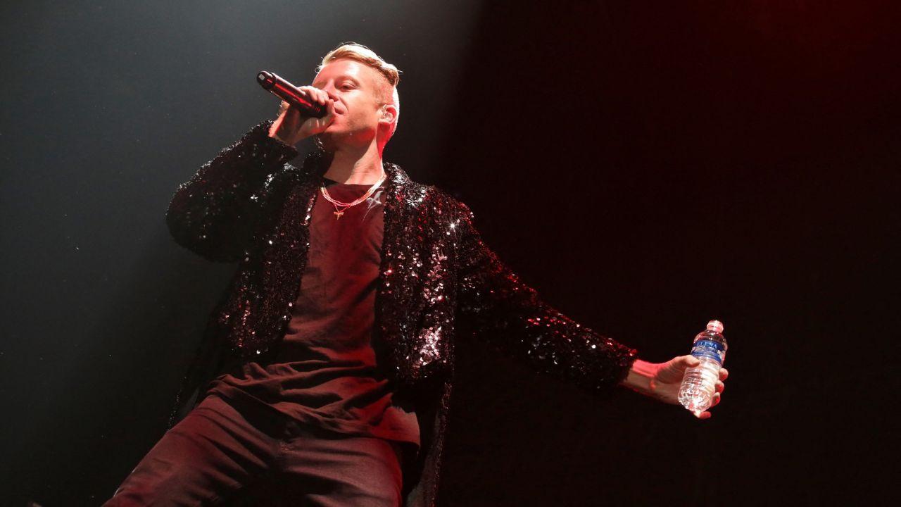 Photo of Macklemore spoke in support of Palestine at a stadium concert.
