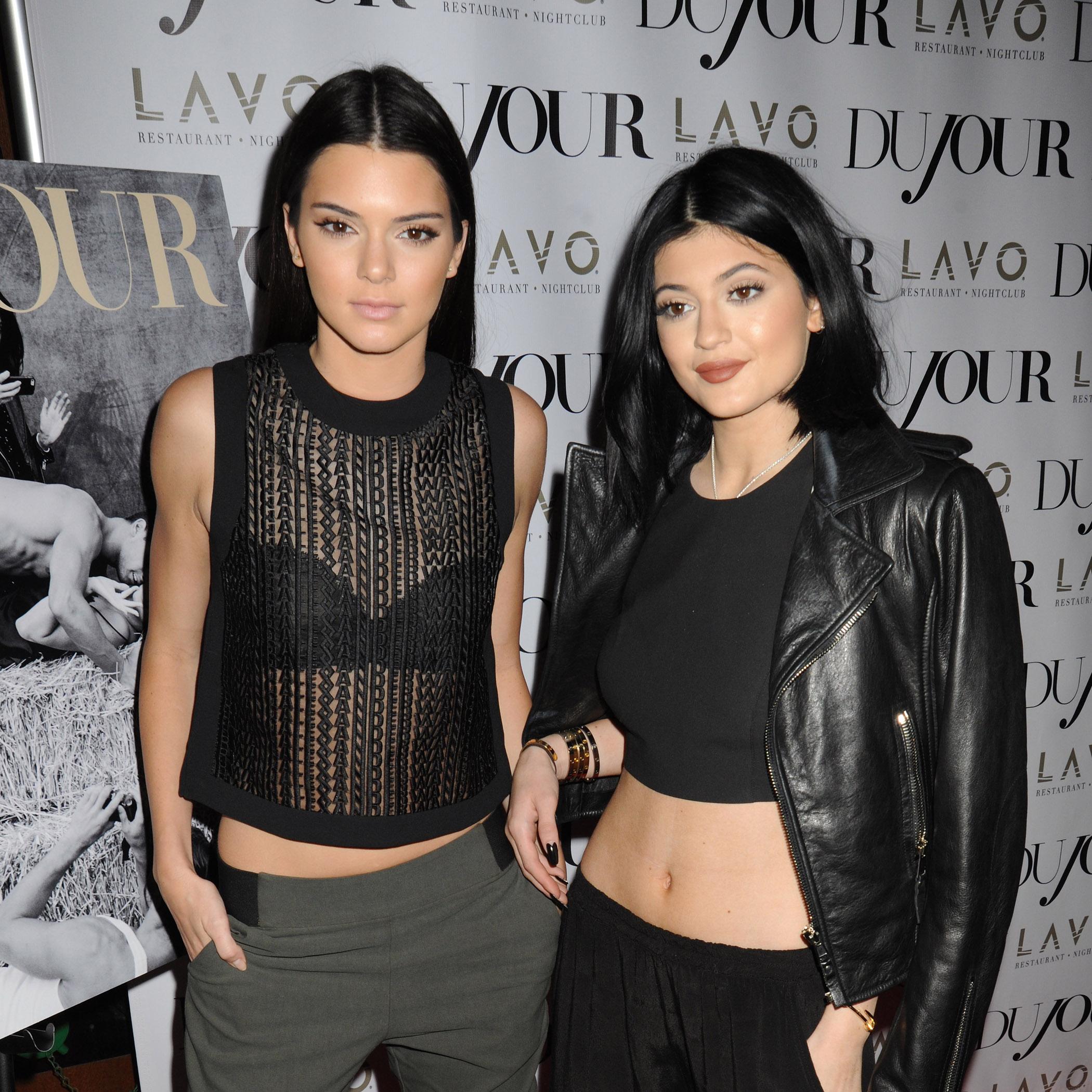 Kendall Jenner and Kylie Jenner celebrate Fall 2014 DuJour Magazine spread in NYC