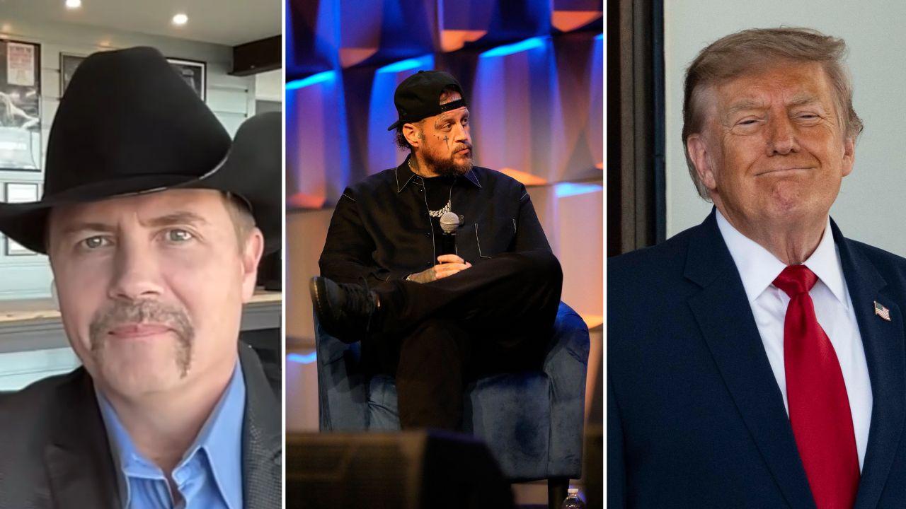 Image of John Rich, Jelly Roll and Donald Trump