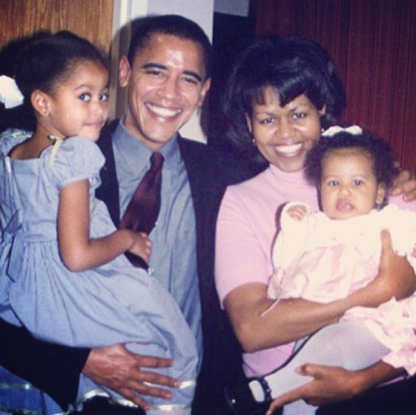 Barack, Michelle, Sasha and Malia Obama