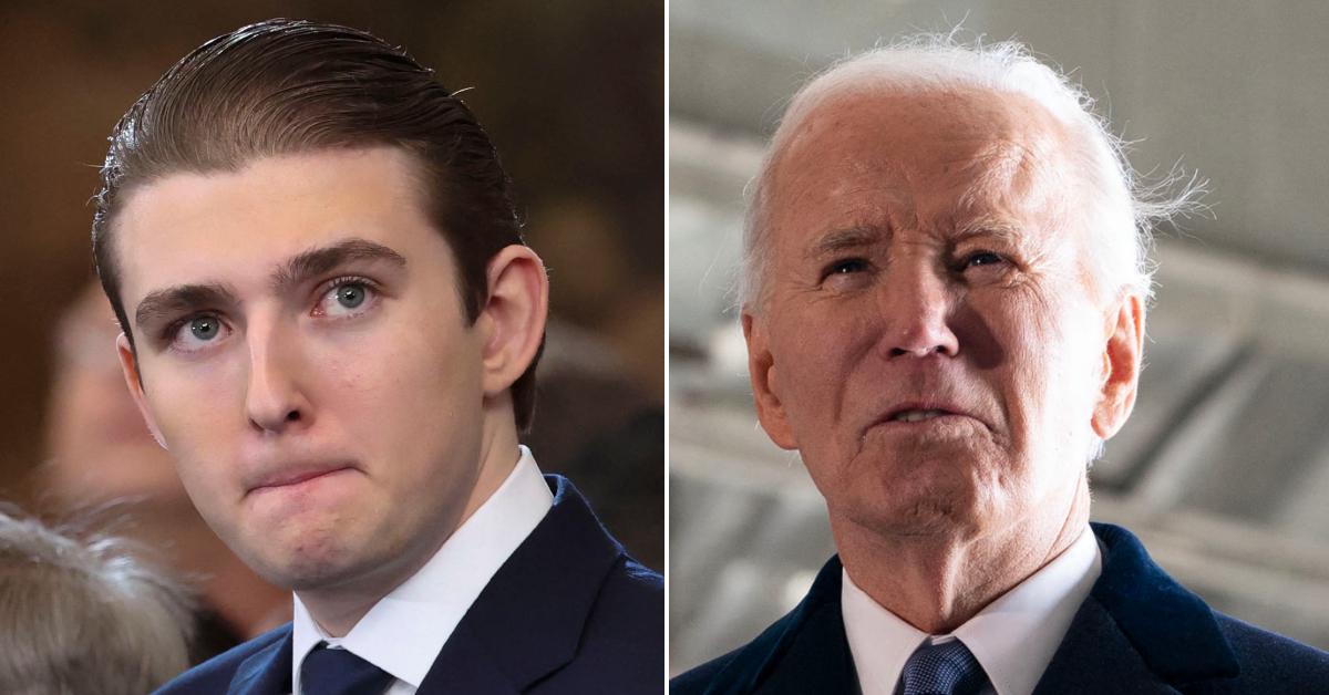 Photo of Barron Trump; picture of Joe Biden.