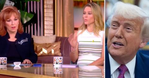 Photo of Joy Behar, Sara Haines and Donald Trump