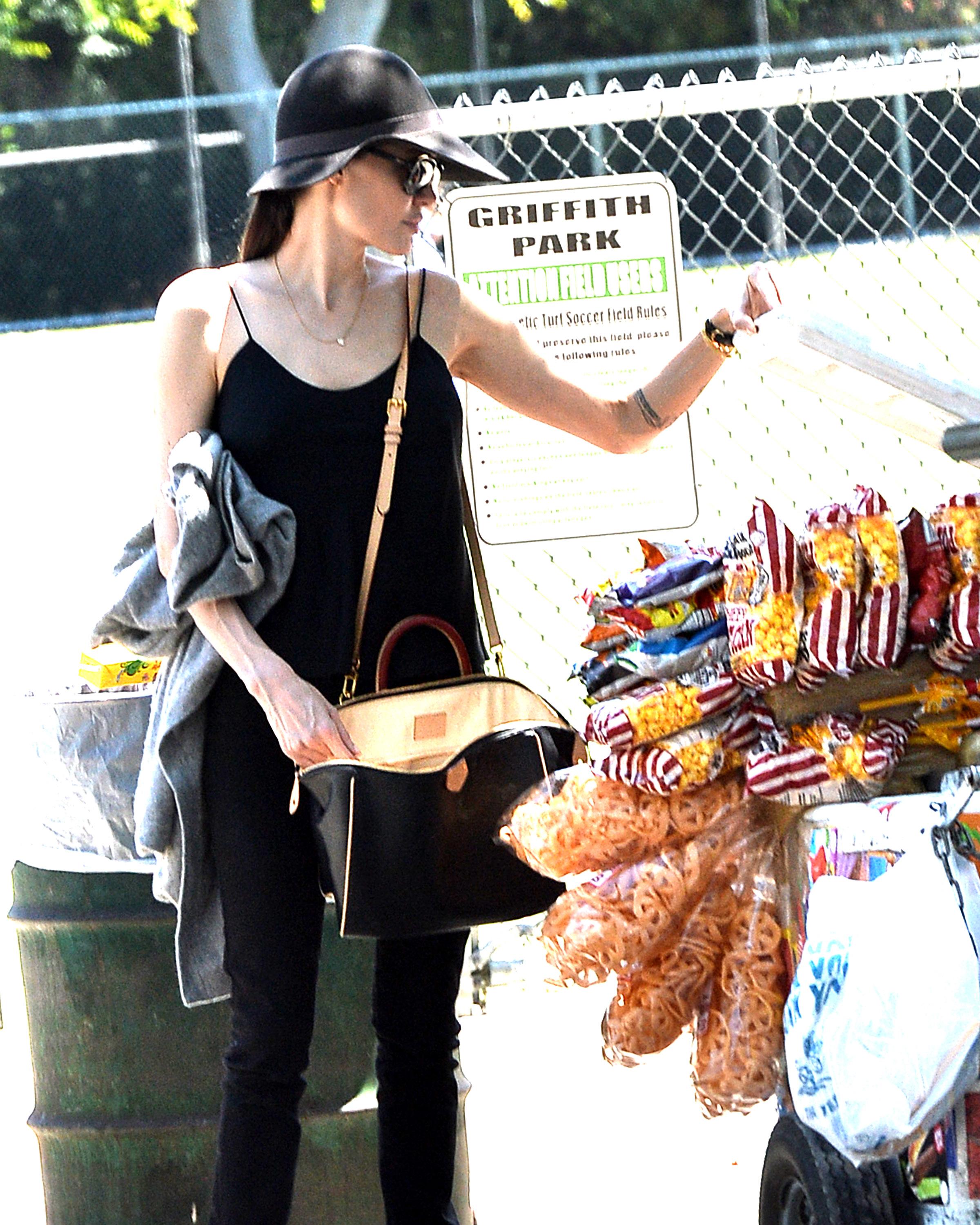 Angelina Jolie Gets Ice Cream at Their Kids Soccer Game