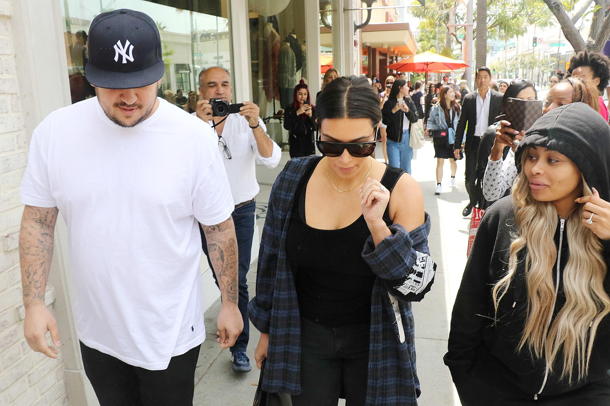 Kim and Rob Kardashian and Blac Chyna out and about, Los Angeles, America - 26 Apr 2016