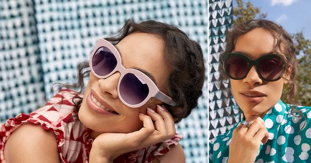 rosario dawson models eyewear for warby parker ok