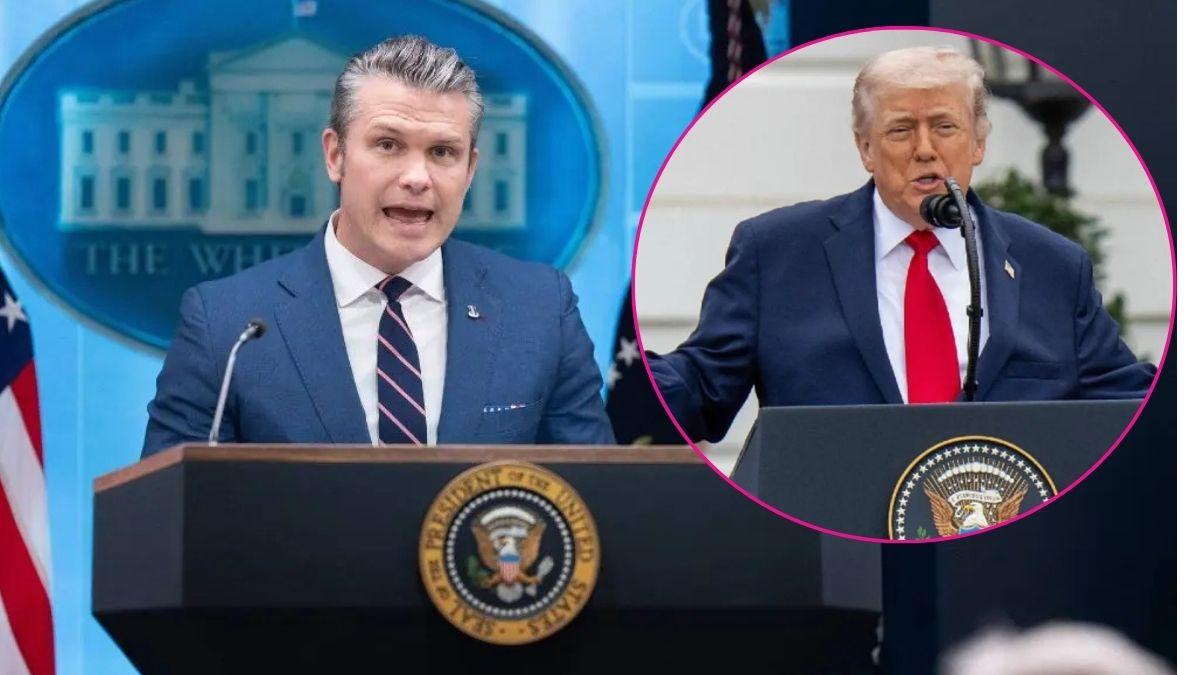 Composite photo of Pete Hegseth and Donald Trump