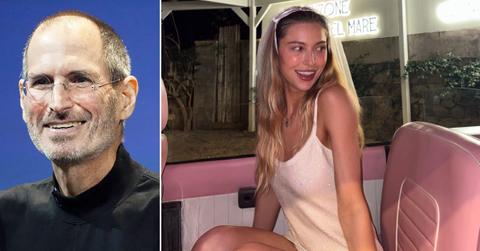 Composite photo of Steve Jobs and Eve Jobs