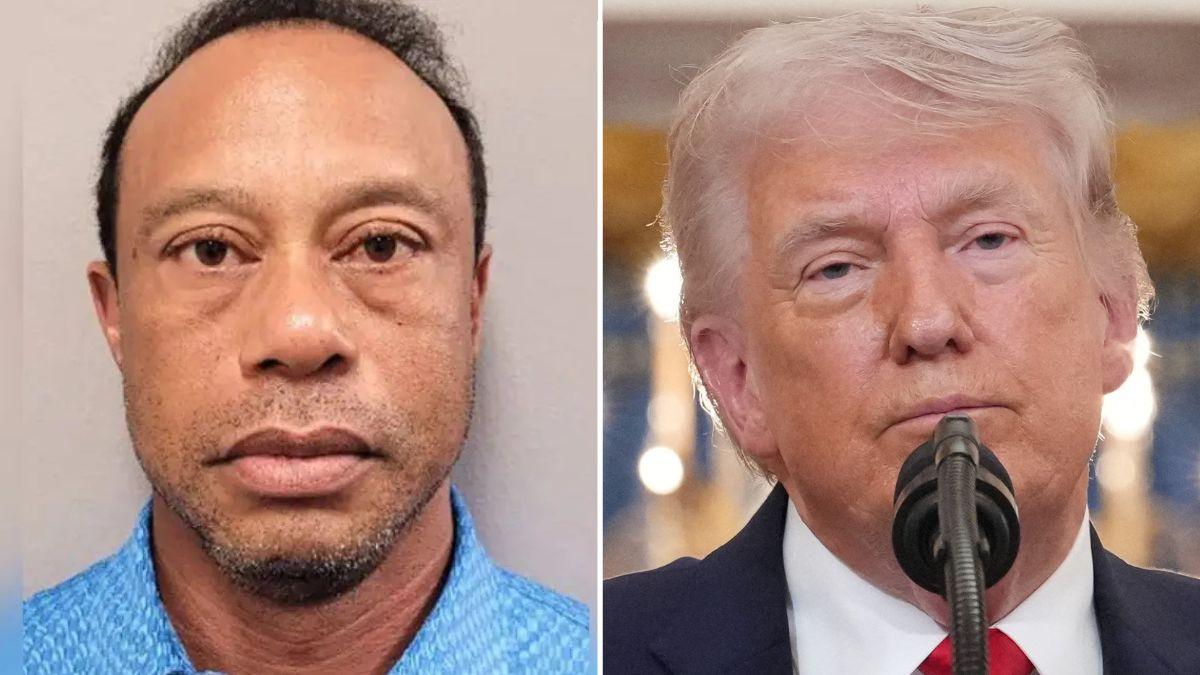Photo of Tiger Woods reportedly called Donald Trump after crashing his vehicle on March 27.