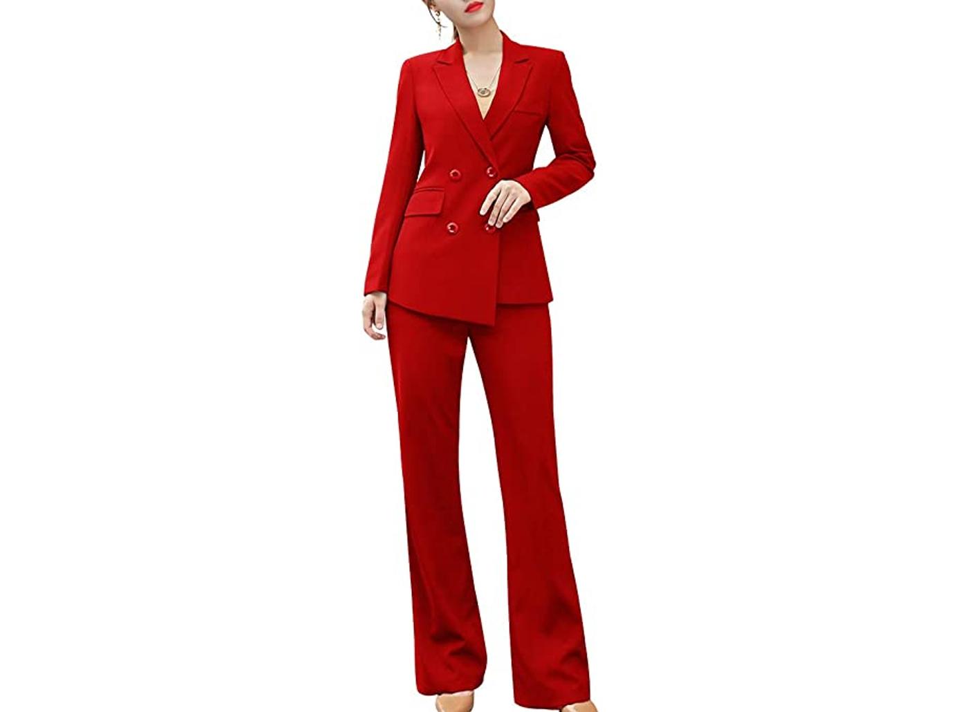 maggie gyllenhaal red pant suit leaving the late show with stephen colbert nyc shop