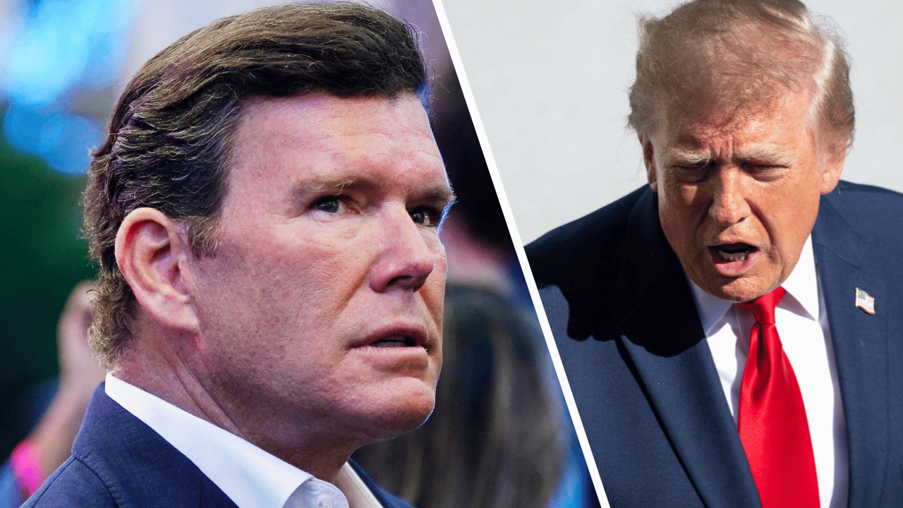 Image of Bret Baier and Donald Trump.
