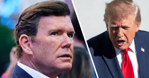Image of Bret Baier and Donald Trump.