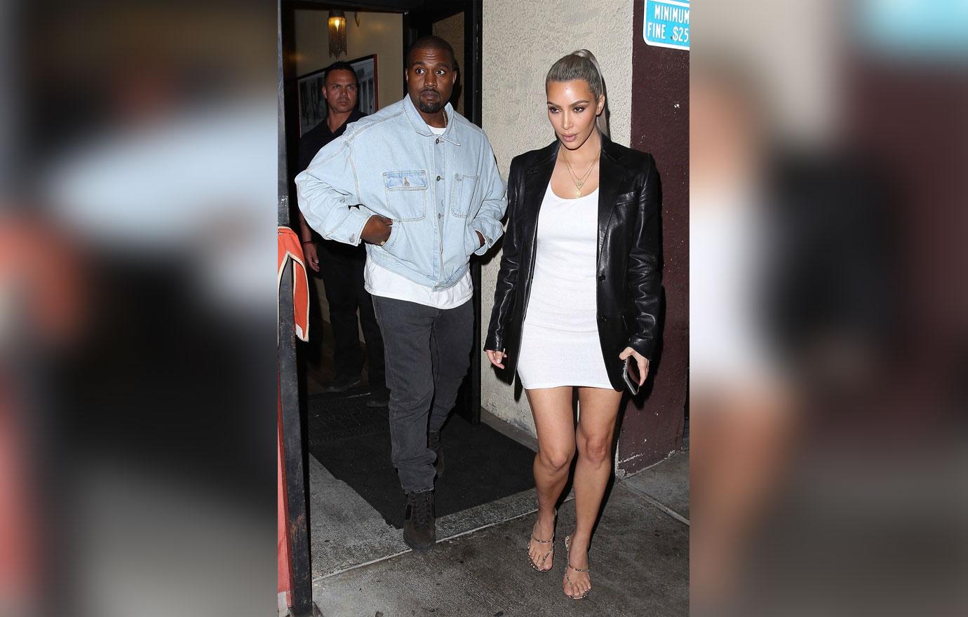 Kim Kardashian and Kanye West out for Kim&#8217;s birthday party at Carousel Restaurant