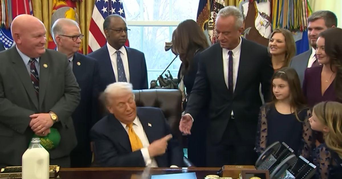 image of Donald Trump ignored RFK Jr. during a White House event.